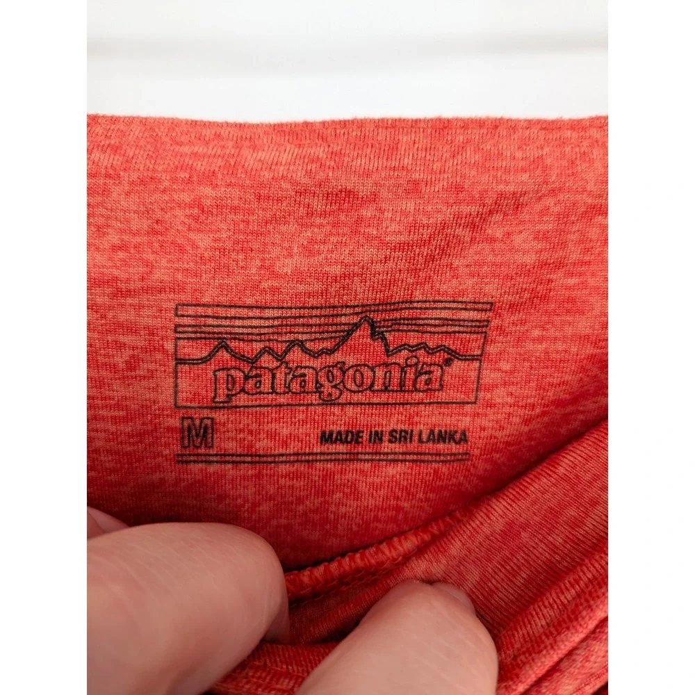 Patagonia Skirt Women Medium Orange Heathered Ruched Faux Wrap Knit Gorpcore